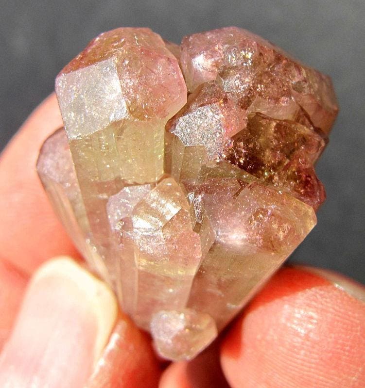 Tourmaline cluster by hand