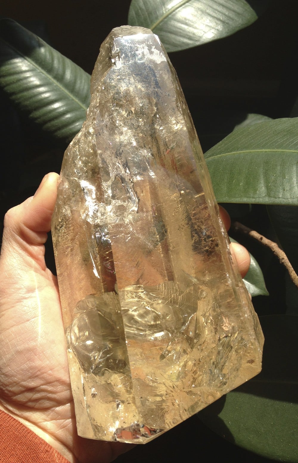 large natural Citrine - perfect color - with 3 polished sides & 3 natural sides