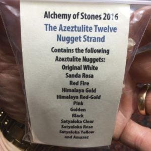 One of the several gifts we were given over the course of the weekend, here's an outline of the top Azeztulite stones, as featured in a combined necklace.