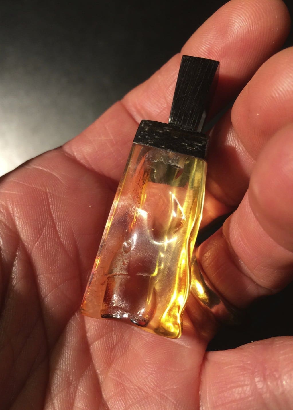 Amber (Baltic) pendant for necklace 'citrine' color healing crystal