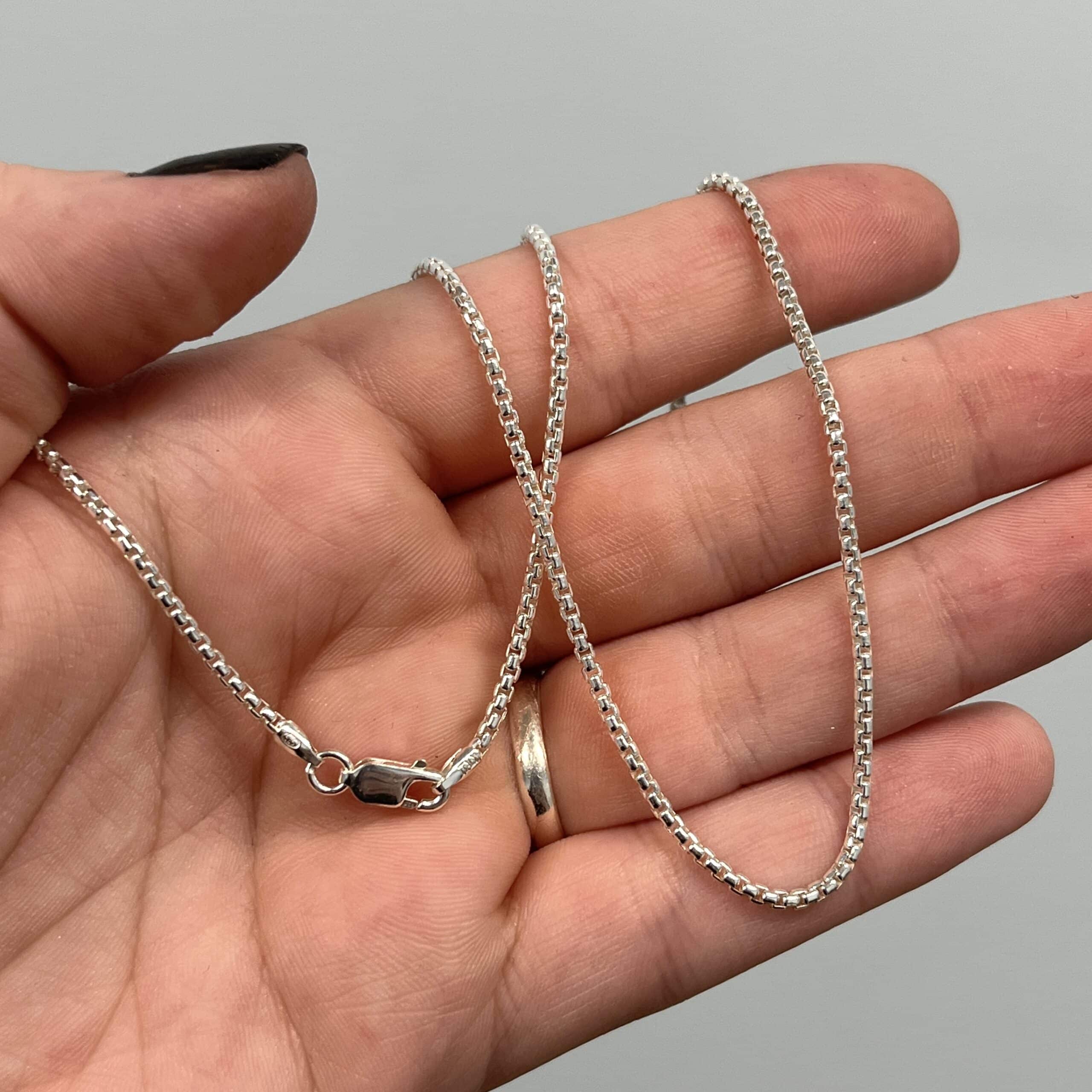 Chain (Sterling) 20" Rounded Box (1.8mm) necklace for pendant