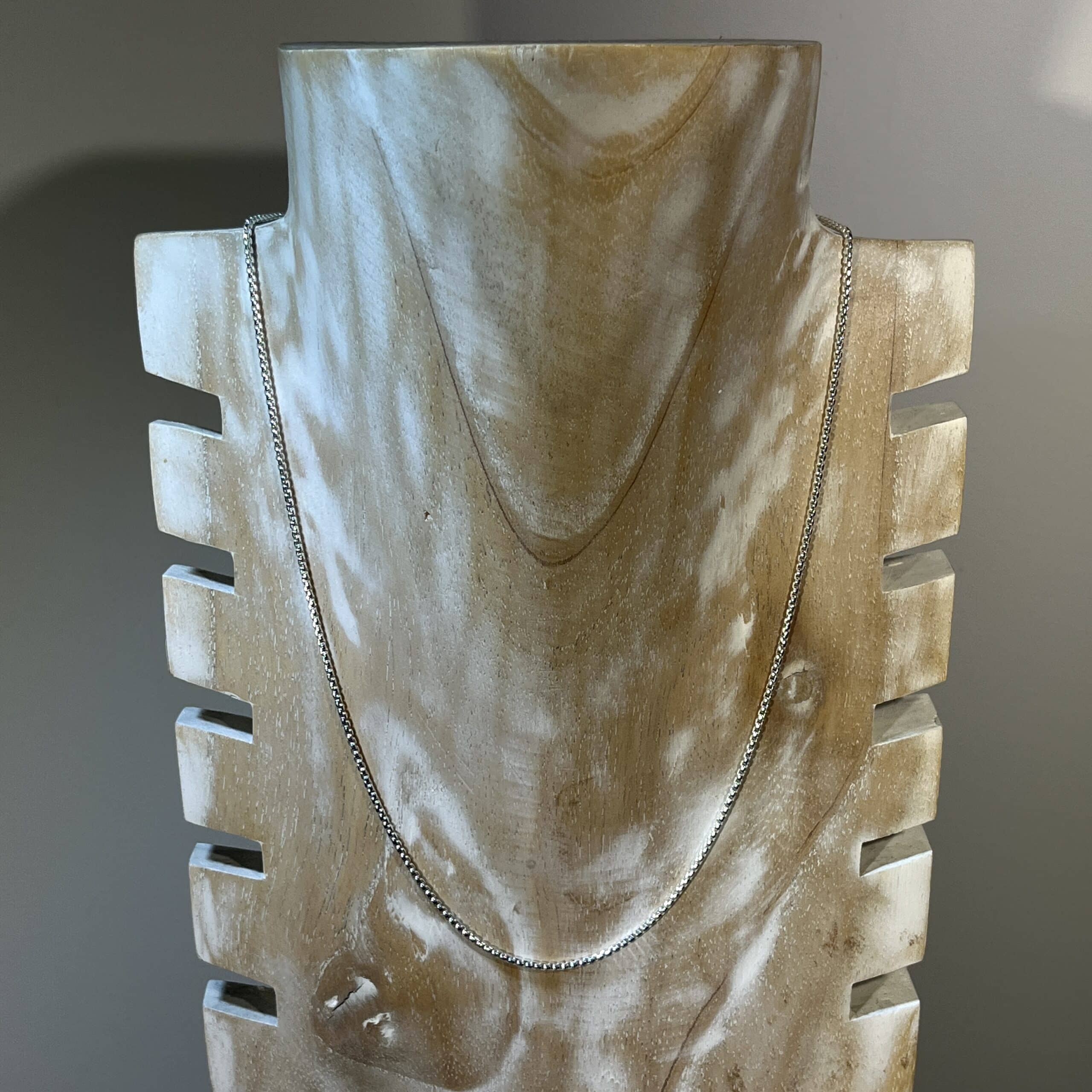 Chain (Sterling) 20" Rounded Box (1.8mm) necklace for pendant - Image 2