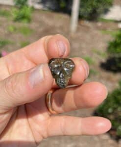 Moldavite carving Crystal Skull, alien (2.23gr) healing crystal