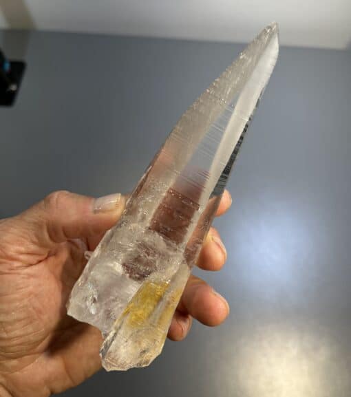 Quartz (Lemurian) 3-sided (Colombian) Muzo habit (6.1") healing crystal - Image 2