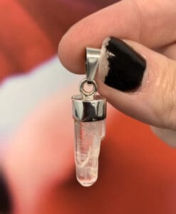 Quartz (clear) pendant for necklace (Sterling capped) healing crystal