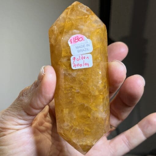 Quartz (Golden Healer) polished, double terminated healing crystal