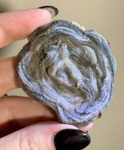 Quartz (Druzy) Chalcedony circular rose nest nebula healing crystal