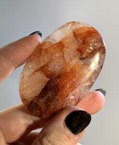 Quartz, Fire Quartz (hematoid) palm piece healing crystal