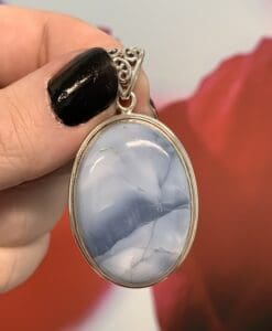 Opal (blue Owyhee) pendant for necklace healing crystal