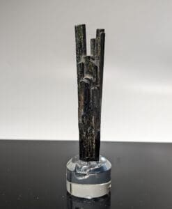 Aegirine twin 'victory' sign cluster on custon stand, healing crystal