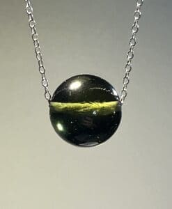 Moldavite (bead J) necklace w/ Quartz (3.8g), healing crystal