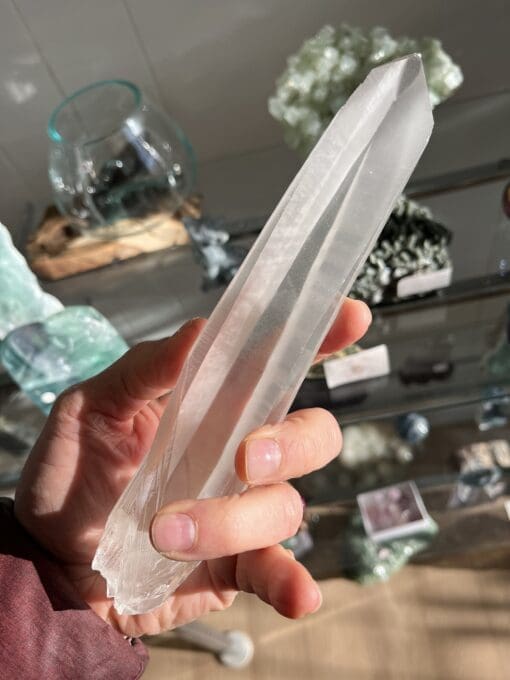Quartz (Lemurian) 8.2" Brazilian natural point healing crystal - Image 2