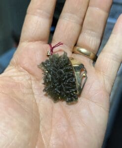 Moldavite (Besednice) 14k GOLD pendant for necklace healing crystal