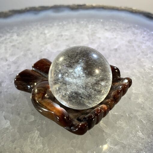 Tiger Eye (red) 'healing hands' like bowl cupped together healing crystal - Image 3