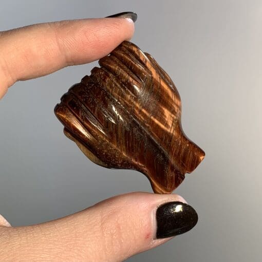 Tiger Eye (red) 'healing hands' like bowl cupped together healing crystal - Image 6