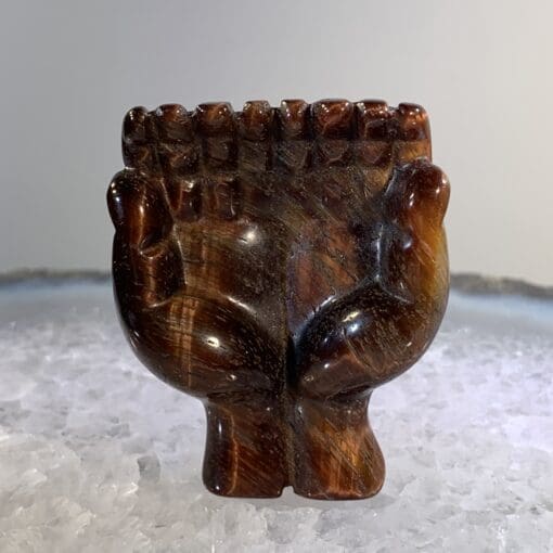 Tiger Eye (red) 'healing hands' like bowl cupped together healing crystal