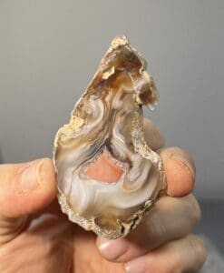 Agate (feather) druzy geode flame form slab, healing crystal