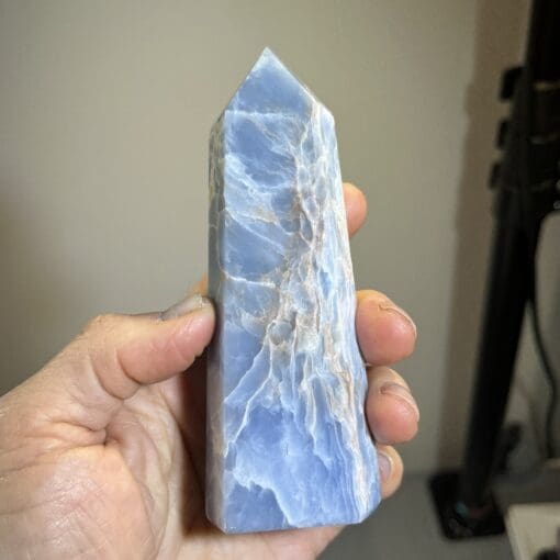 Angelite (Anhyrdrite) superior color 'blue cloud' tower, healing crystal