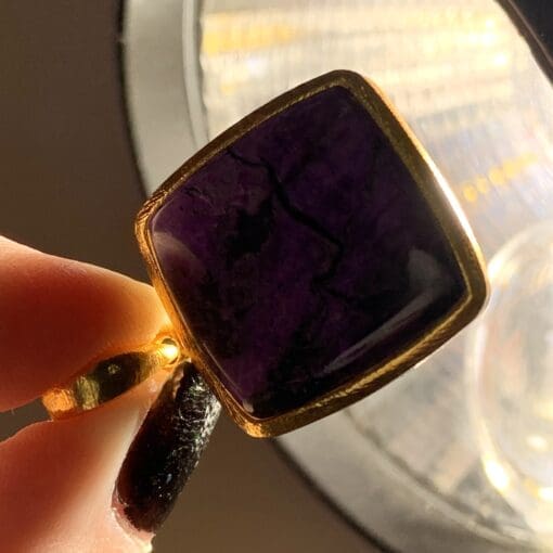 Sugilite 18K GOLD Vermeil pendant for necklace healing crystal - Image 2