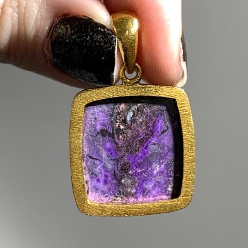 Sugilite 18K GOLD Vermeil pendant for necklace healing crystal - Image 3