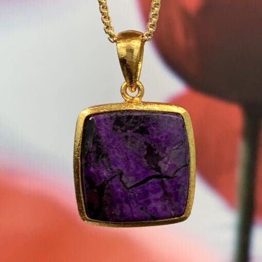 Sugilite 18K GOLD Vermeil pendant for necklace healing crystal - Image 4
