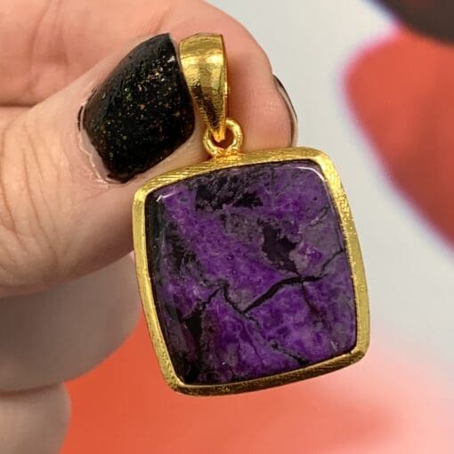 Sugilite 18K GOLD Vermeil pendant for necklace healing crystal - Image 5