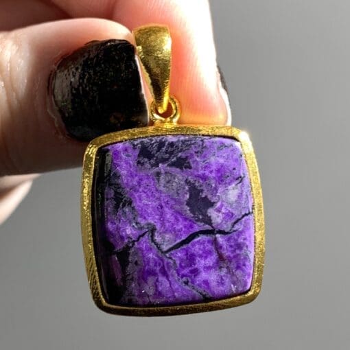 Sugilite 18K GOLD Vermeil pendant for necklace healing crystal