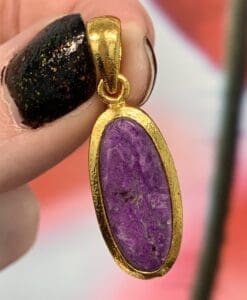 Sugilite 18K GOLD Vermeil pendant for necklace healing crystal