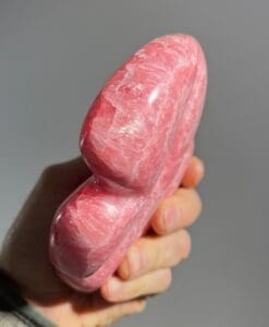 Rhodochrosite (carving) standing gemmy freeform sculpture healing crystal