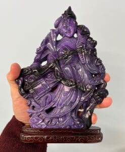 Sugilite (carving) large goddess queen stature from 1980's healing crystal
