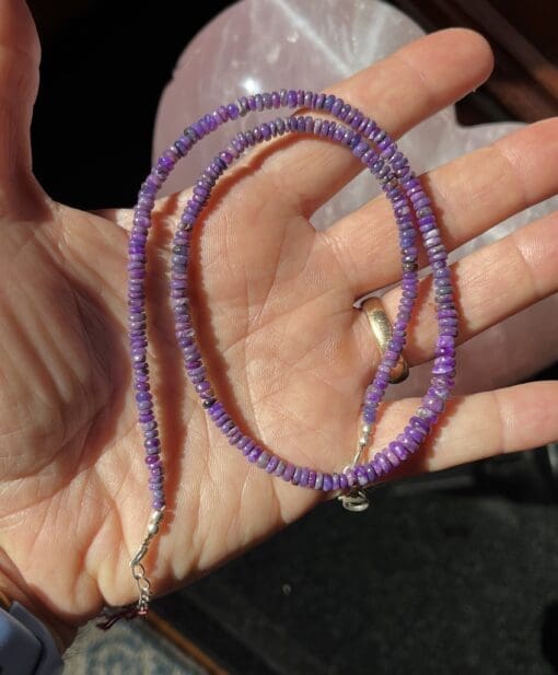 Sugilite fine graduated rondel bead necklace #12 healing crystal - Image 3