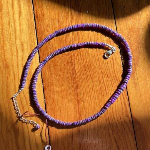 Sugilite fine graduated rondel bead necklace #12 healing crystal