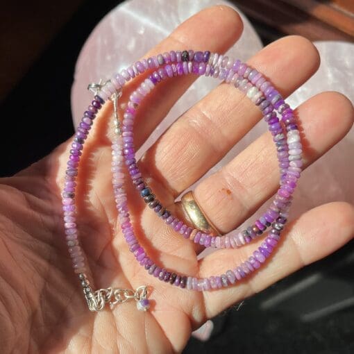 Sugilite fine rounded rainbow bead necklace #13 healing crystal - Image 2