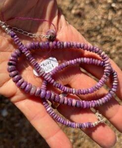 Sugilite graduated rondel bead necklace #18B healing crystal