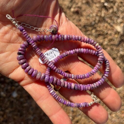 Sugilite graduated rondel bead necklace #18B healing crystal