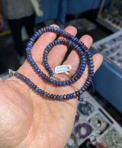 'Sugilite' Richterite graduated rondel bead necklace #16 healing crystal